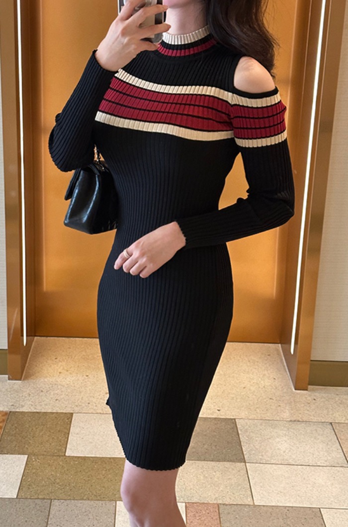 cutout knit dress